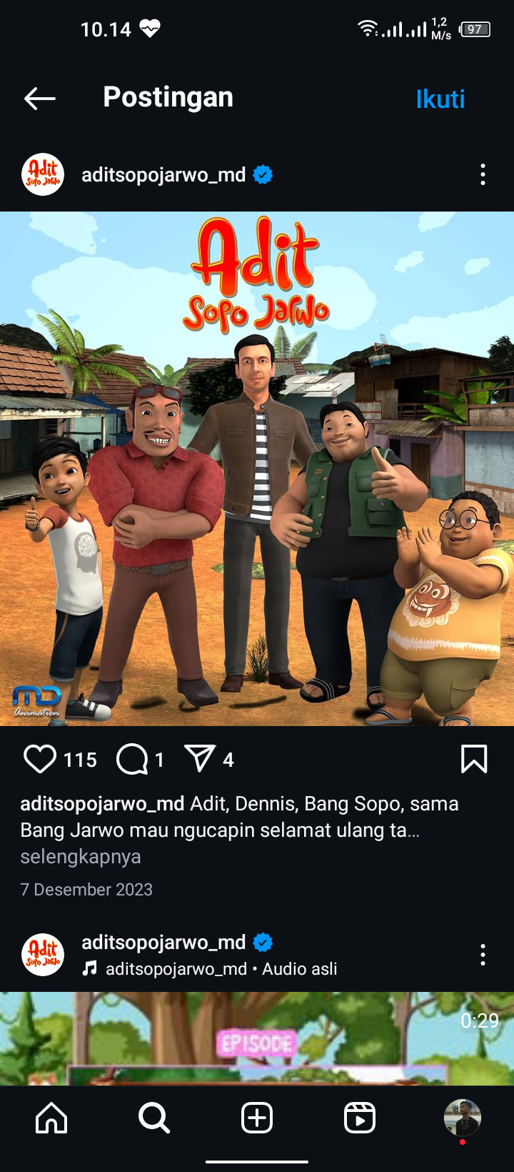 Film Animasi Adit, Sopo, Jarwo Oleh MD Animation
