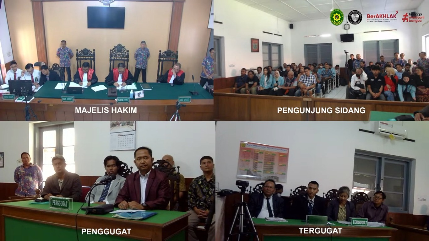 Tangkapan layar tayangan livestreaming Youtube Pengadilan Negeri Surakarta.