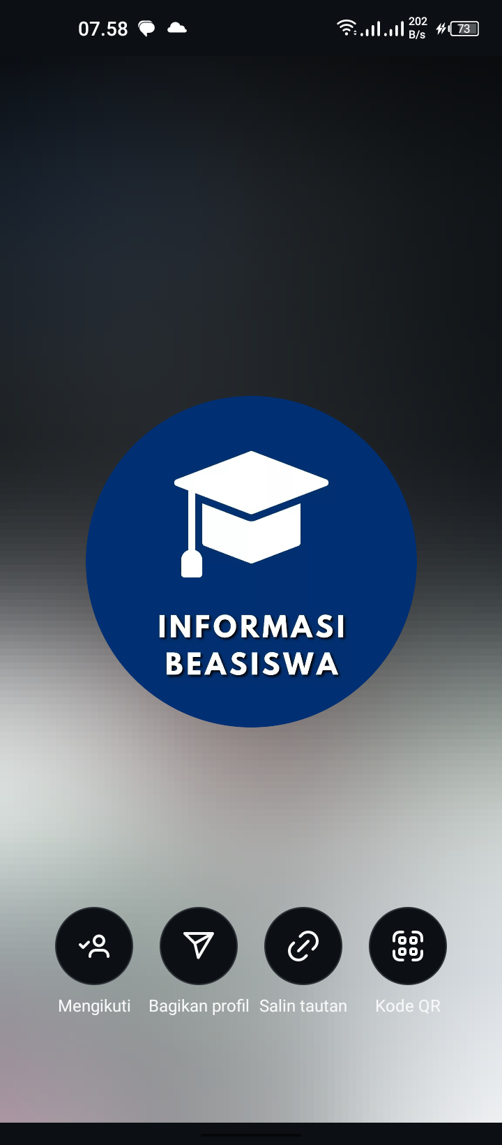 Informasi Beasiswa Oleh Info Beasiswa Indonesia di Media Sosial Instagram
