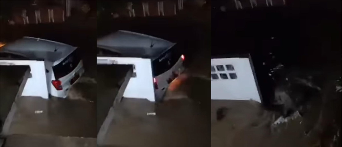 Ngeri! Banjir di Cianjur Mobil dan Puluhan Motor Kintir Ke Sungai