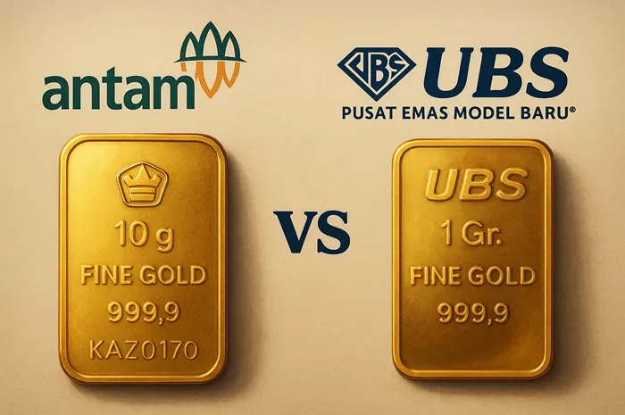 Ilustrasi emas Antam, emas UBS.