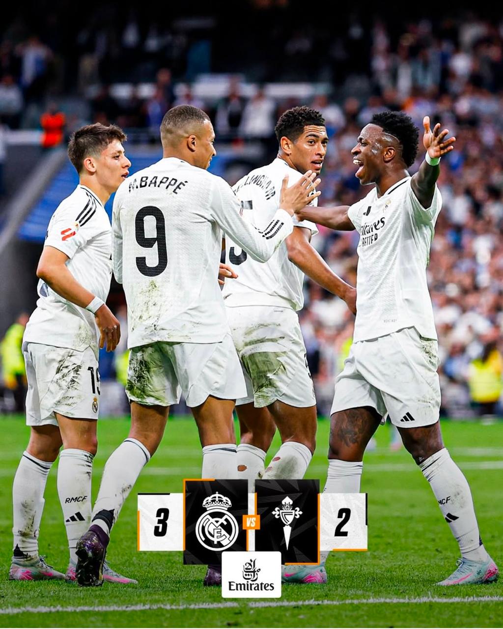 Real Madrid Menang Atas Celta Vigo, dengan Skor 3-2