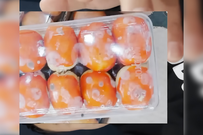 Tangkapan layar video viral nastar berjamur.