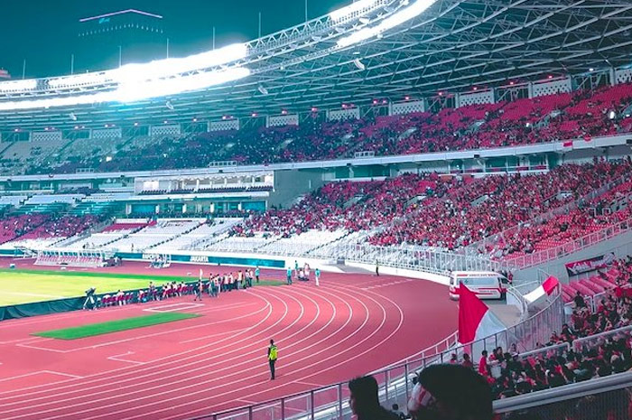 Potret Stadion Utama Gelora Bung Karno (GBK), Jakarta saat laga Indonesia vs Bahrain pada 25 Maret 2025.