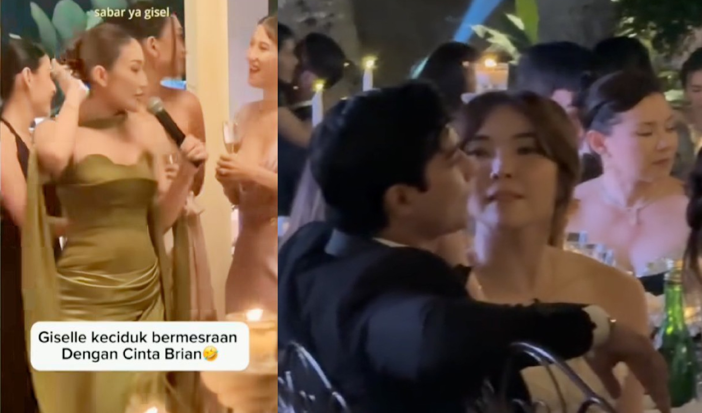 Ayu Dewi bercandain Gisella Anastasia di pernikahan Luna Maya dan Maxime Bouttier di Bali, pada Rabu 7 Mei 2025.