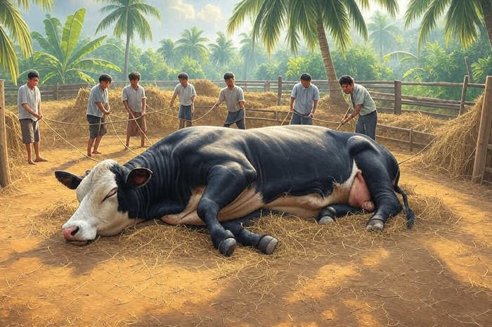 Ilustrasi sapi mati.