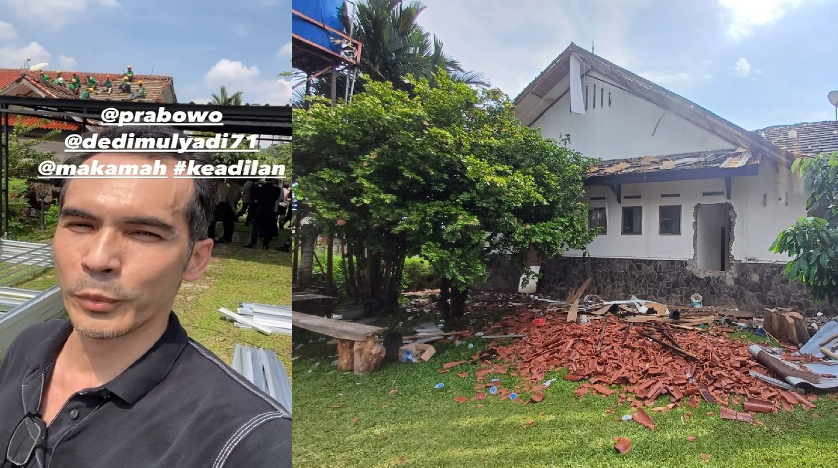 Rumah dari Pesinetron Atalarik Syah  di bongkar, Jumat (16/5/2025).