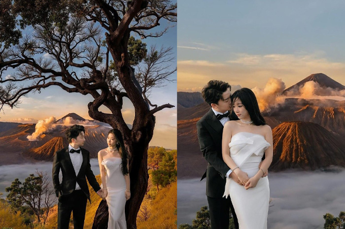Viral foto prewedding pasangan China di Bromo.