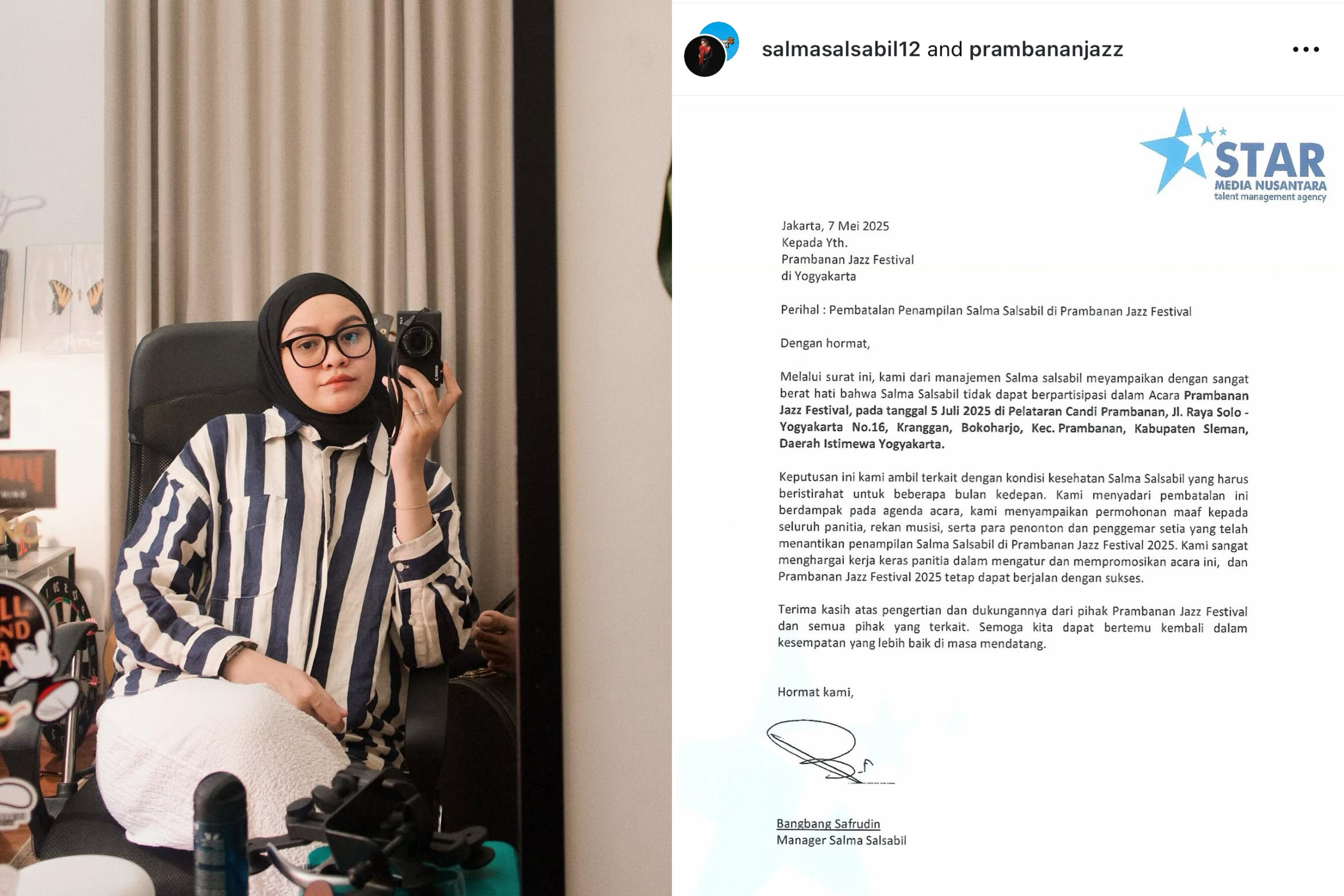 Salma Salsabil hiatus sementara dari dunia musik