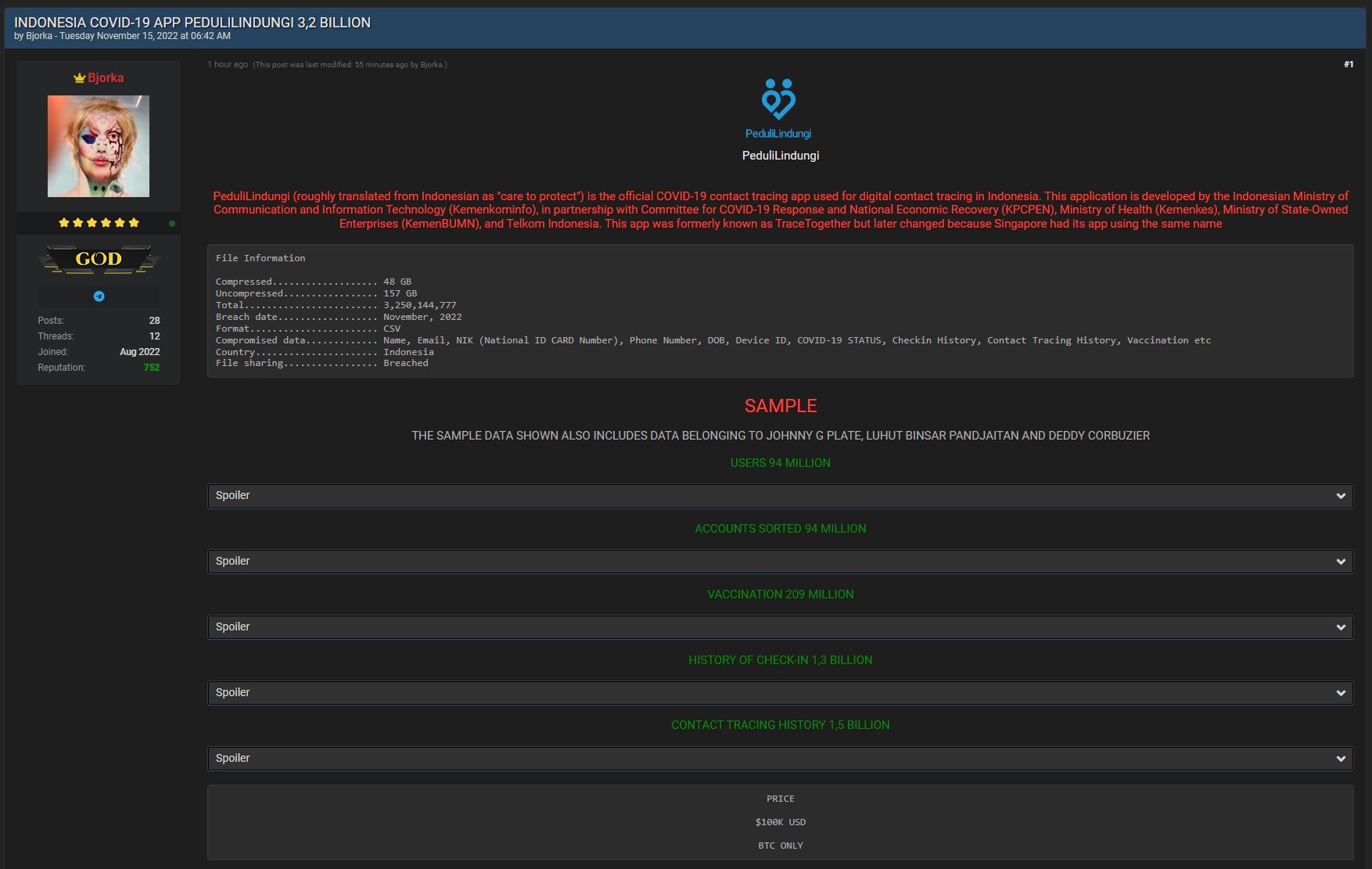 Situs PeduliLindungi Kena Hack