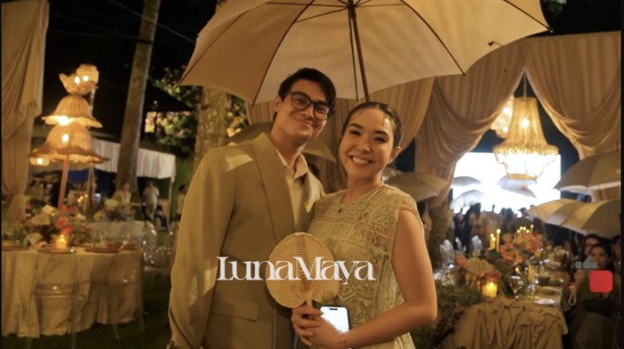 Potret Cinta Brian dan Gisella Anastasia saat menghadii pernikahan Luna Maya