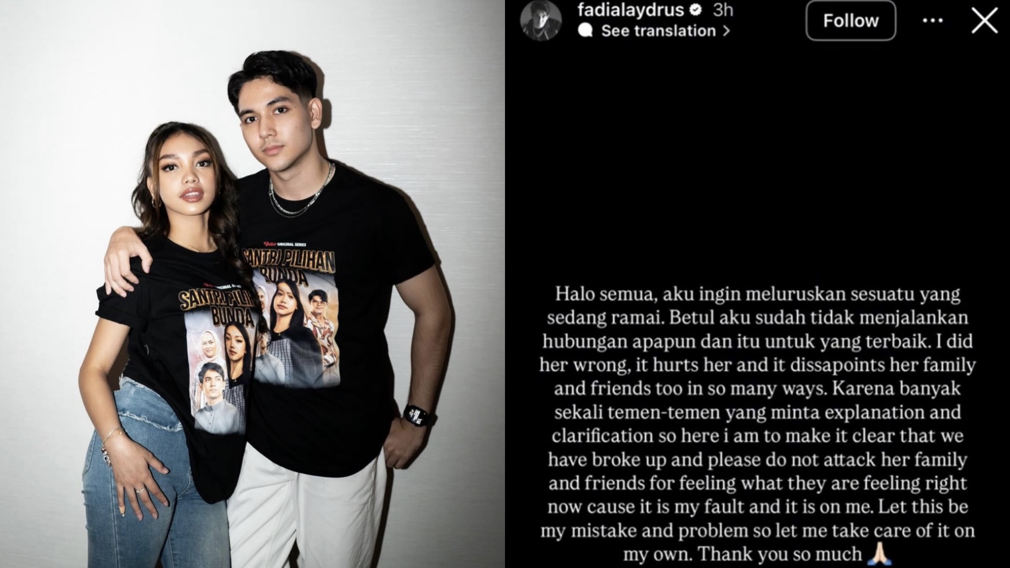 Naura Ayu putus dengan Sang kekasih, Fadi Alaydrus