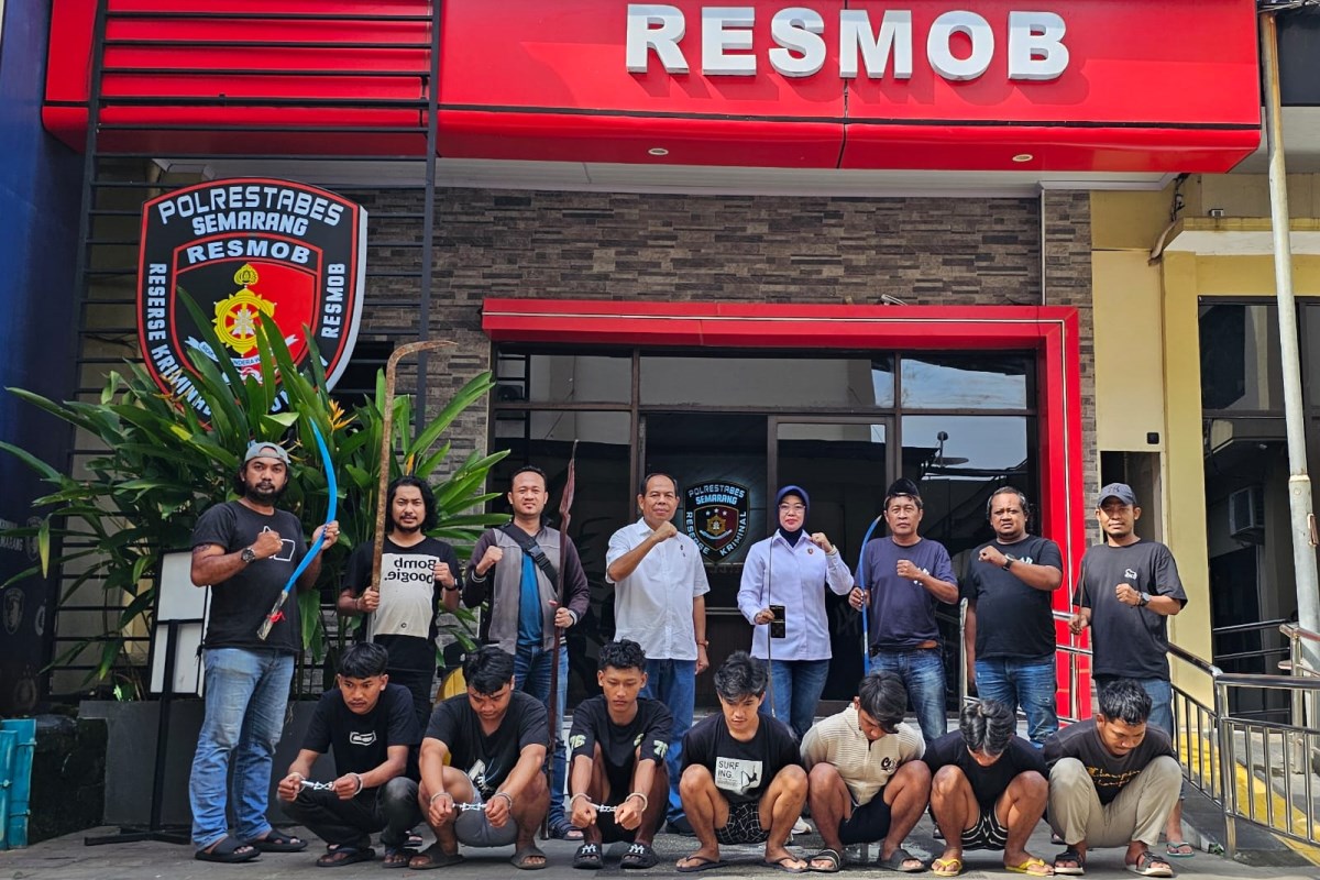 Sejumlah remaja yang diduga terlibat aksi tawuran diamankan anggota Resmob Polrestabes Semarang.