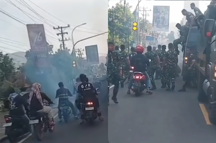 Video viral sejumlah TNI meredam aksi GPK yang geber knalpot brong di pertigaan Salaman Magelang Jawa Tengah.