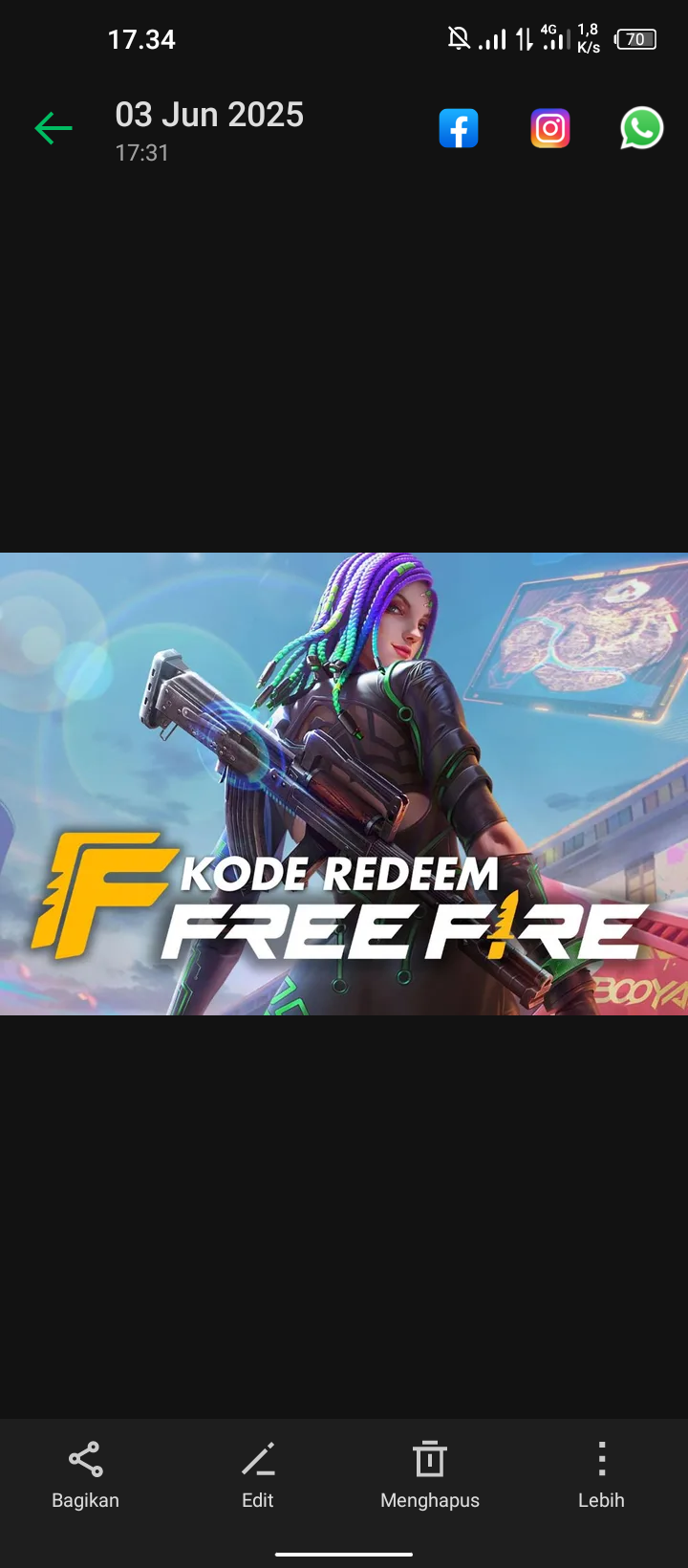 Kode random FF Up lavel