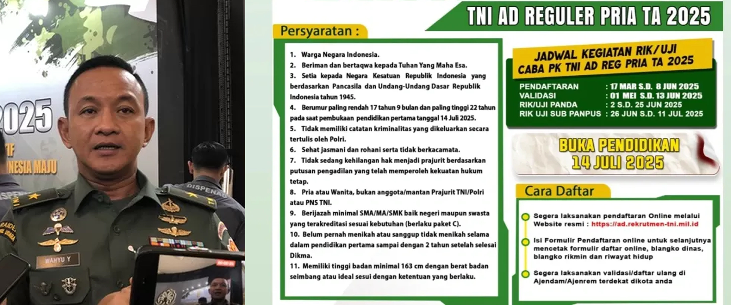 Kepala Dinas Penerangan (Kadispen) TNI AD, Brigjen Wayu Yudhana