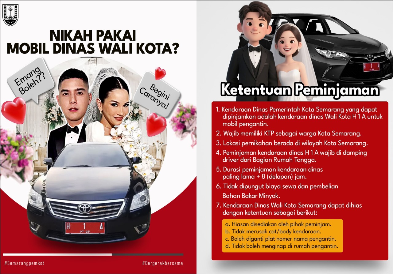 Nikah istimewa Pakai Mobil Dinas Wali Kota Semarang