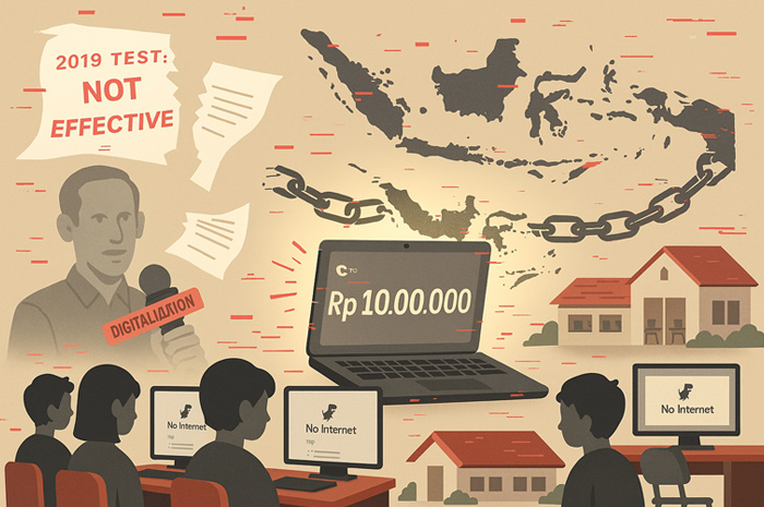 Ilustrasi awal mula pengadaan laptop Chromebook yang digagas oleh mantan Menteri Pendidikan Nadiem Makarim.
