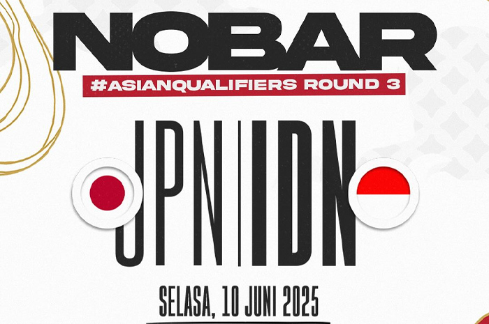Poster nobar Jepang vs Indonesia Kualifikasi Piala Dunia 2026 Zona Asia.