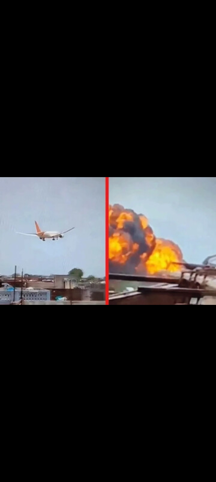 Pesawat Air India jatuh setelah beberapa detik lepas landas dari kota Ahmedabad, India barat