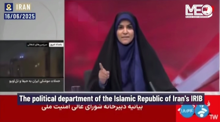 Rudal Israel Hantam Gedung Stasiun TV Pemerintah Iran Ketika Presenter Sedang siaran langsung