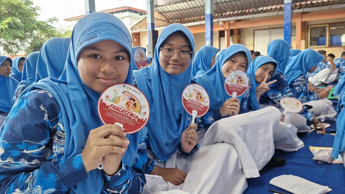 Siswa SMP Negeri 8 Kota Magelang mendapatkan sosialisasi dan edukasi tentang penyakit thalasemia.