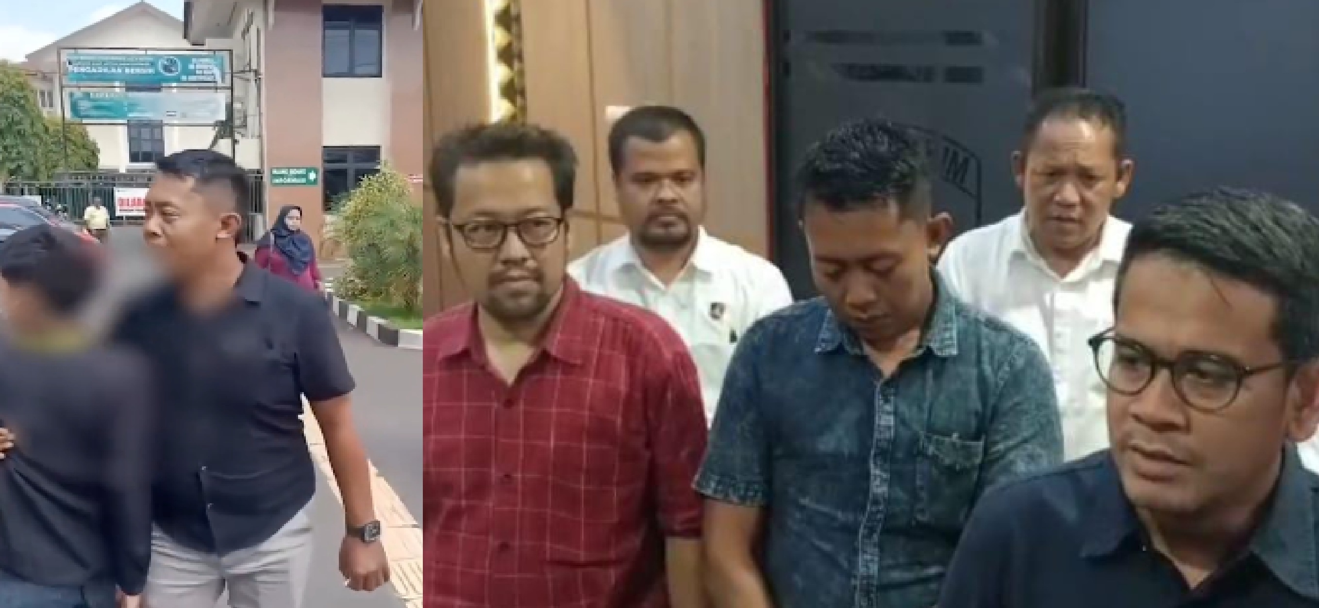 Kasat Reskrim Polrestabes Semarang, AKBP Andika Dharma Sena dan Kuasa Hukum Robig Zainudin, Bayu Arief Anas Gufron memberikan keterangan di Polrestabes Semarang, Kamis (3/7/2025).  &nbsp;