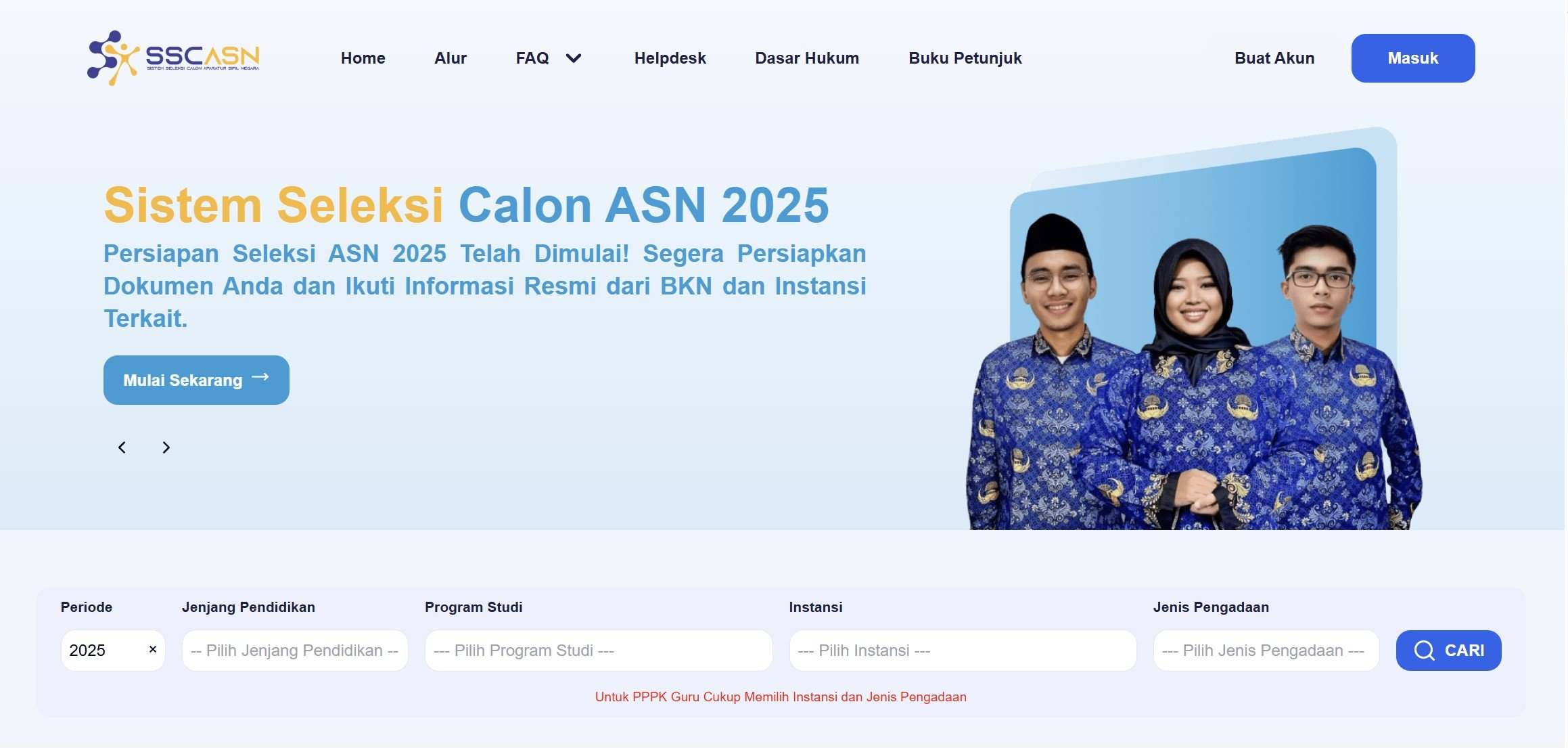 Sistem Seleksi Calon ASN 2025 dibuka