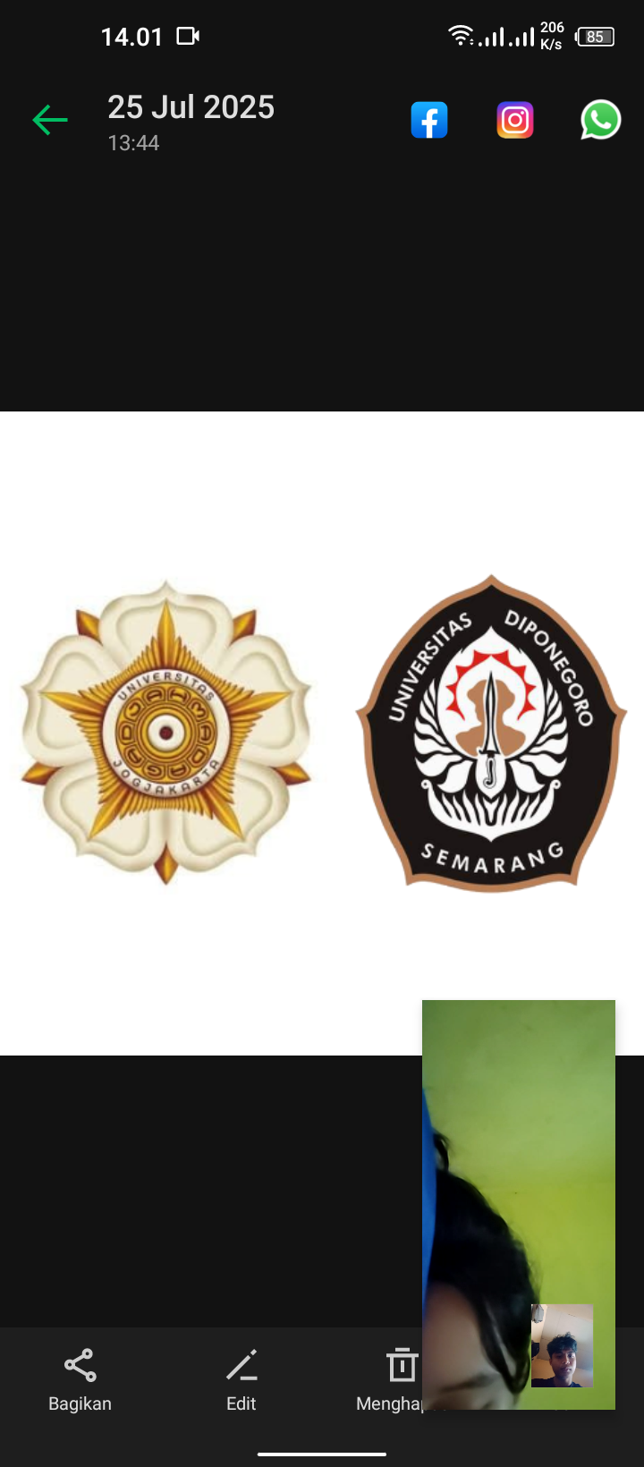 Logo Universitas Gadjah Mada dan Universitas Diponegoro Semarang