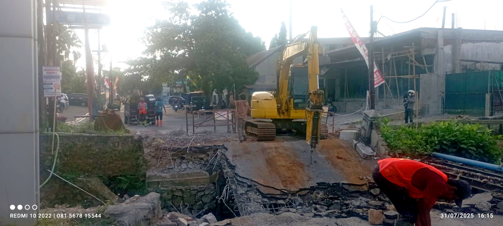 Jembatan Kaligung Perbatasan Kalirejo-Sidomulyo Dibongkar, Ditinggikan, Ditutup 120 Hari