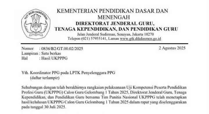 Selamat Bagi Guru yang Lulus Uji Kompetensi PPG 2025 Gelombang 1