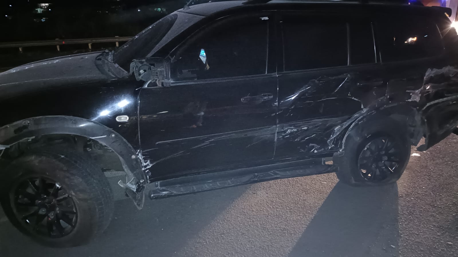 Salah satu mobil korban kecelakaan beruntun di tol Gayamsari-Kaligawe.