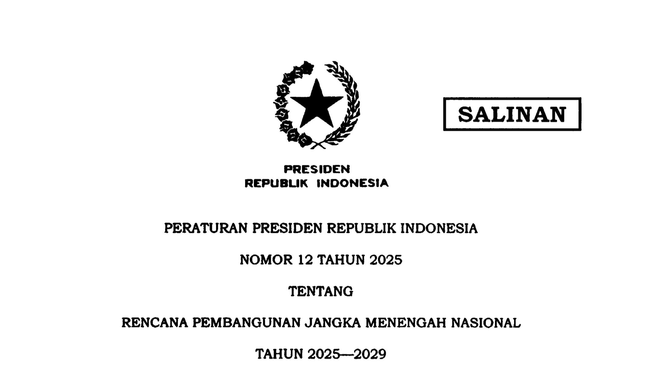 Peraturan Presiden atau Perpes 12/2025