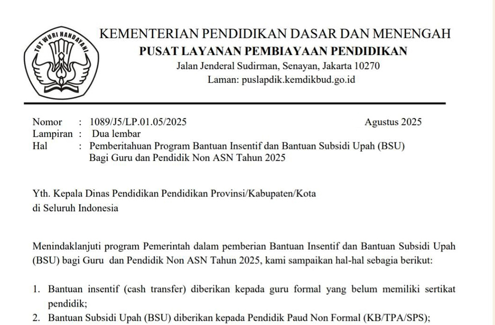 Cara Download SK Penerima Bantuan Insentif Guru Honorer Non ASN 2025 PAUD-SMA/SMK