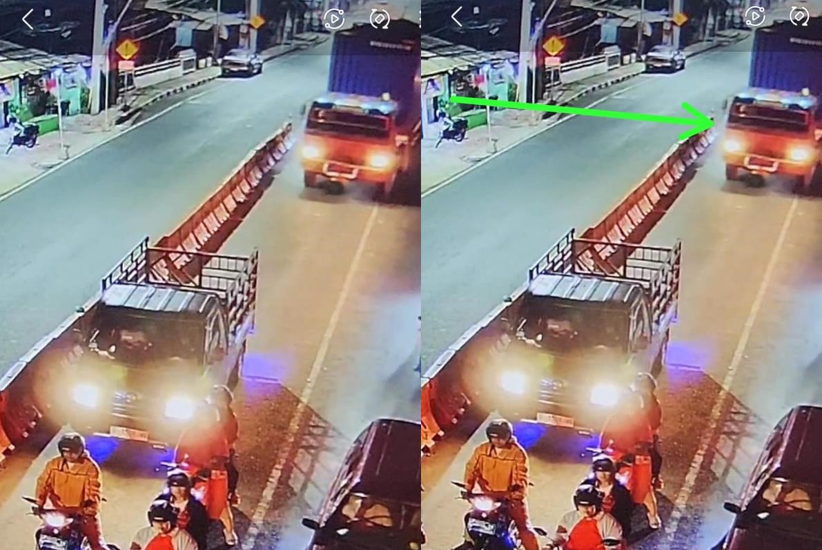 Tangkapan layar CCTV detik-detik kecelakaan.