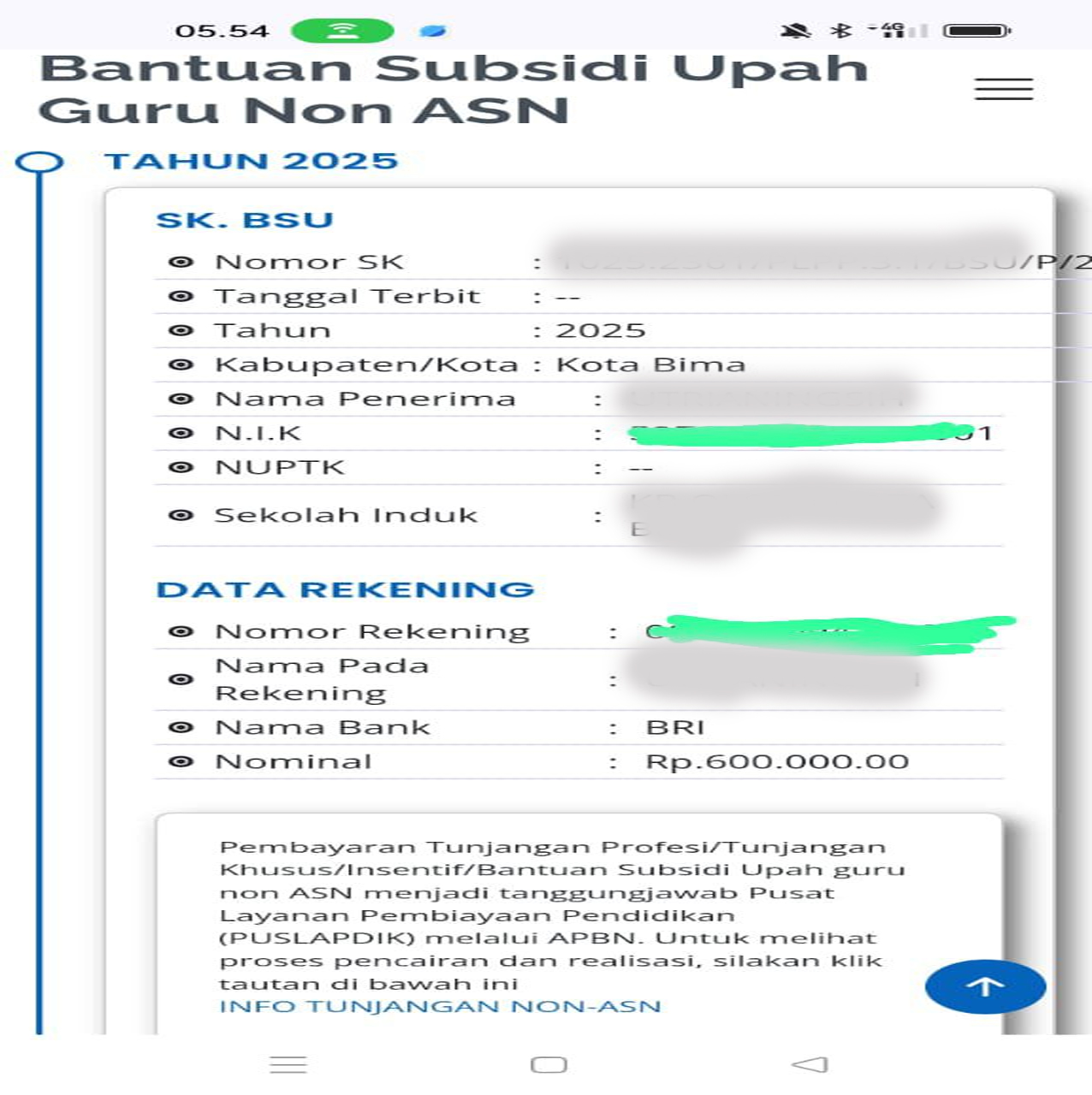 Pemberian bantuan guru PAUD non formal telah cair