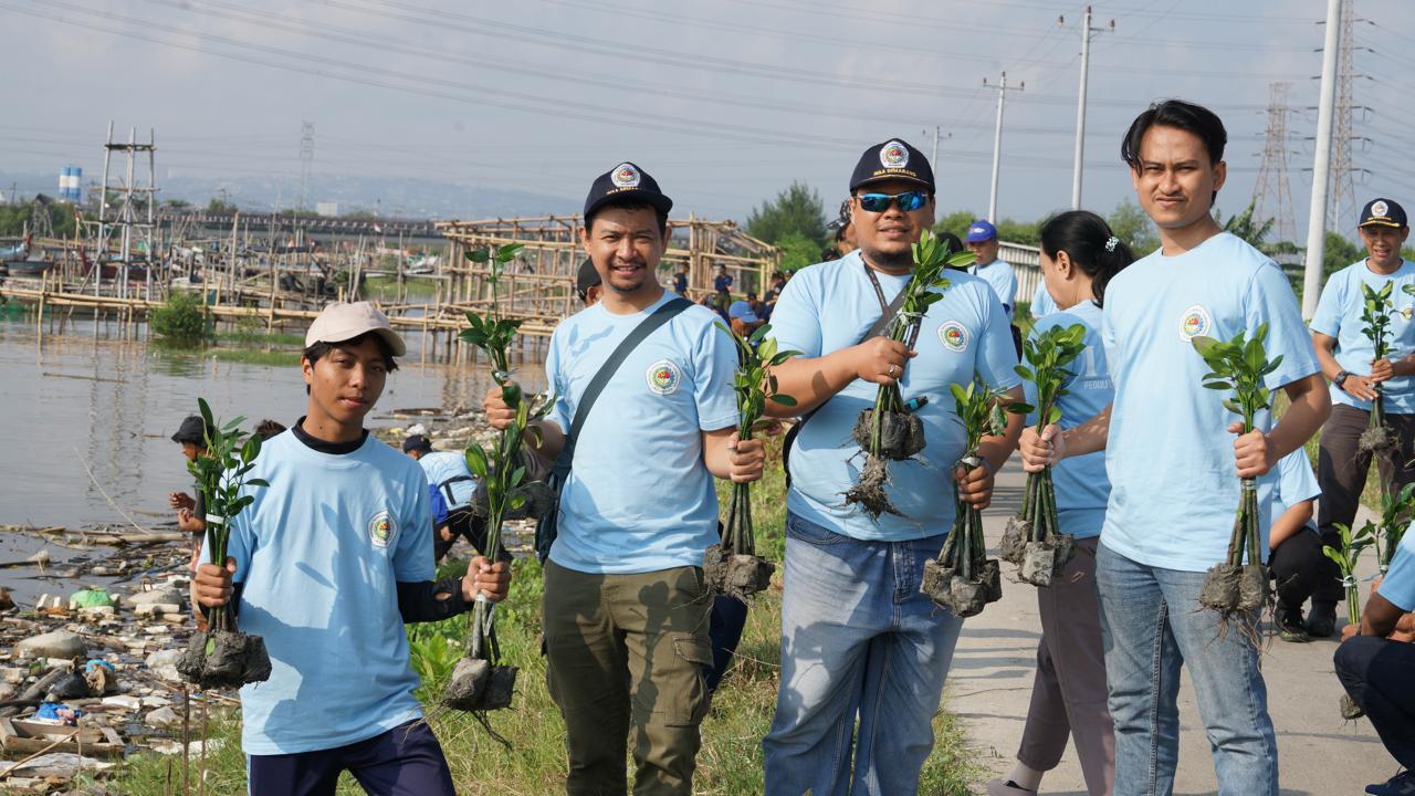 Pelindo menanam 1.500 bibit mangrove di kawasan pesisir Tambak Lorok, Semarang, Jawa Tengah.