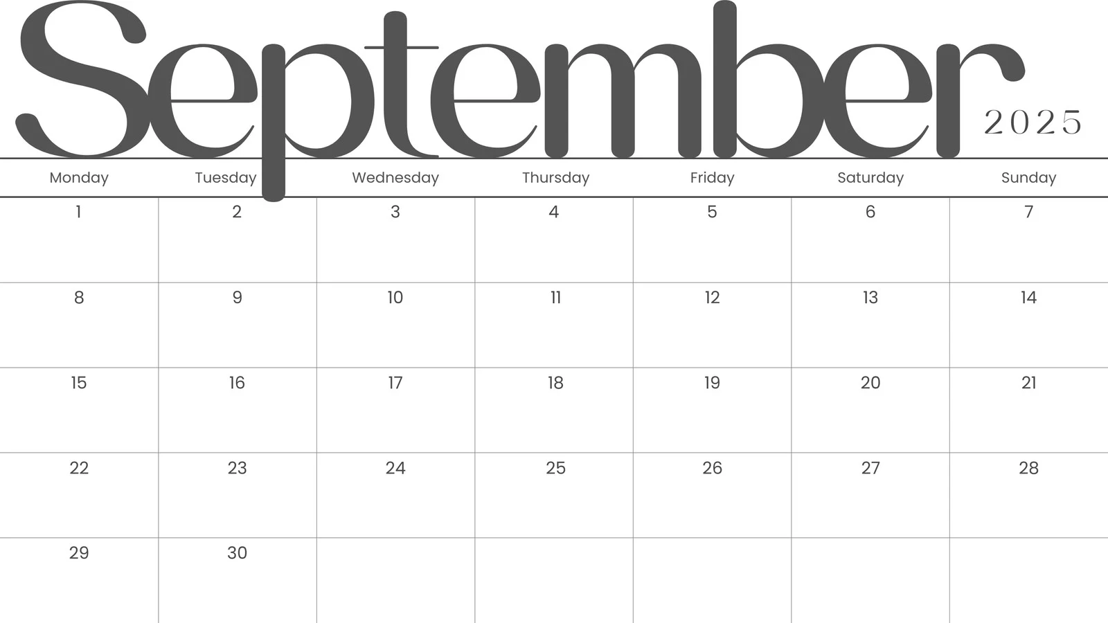 Kalender bulan September