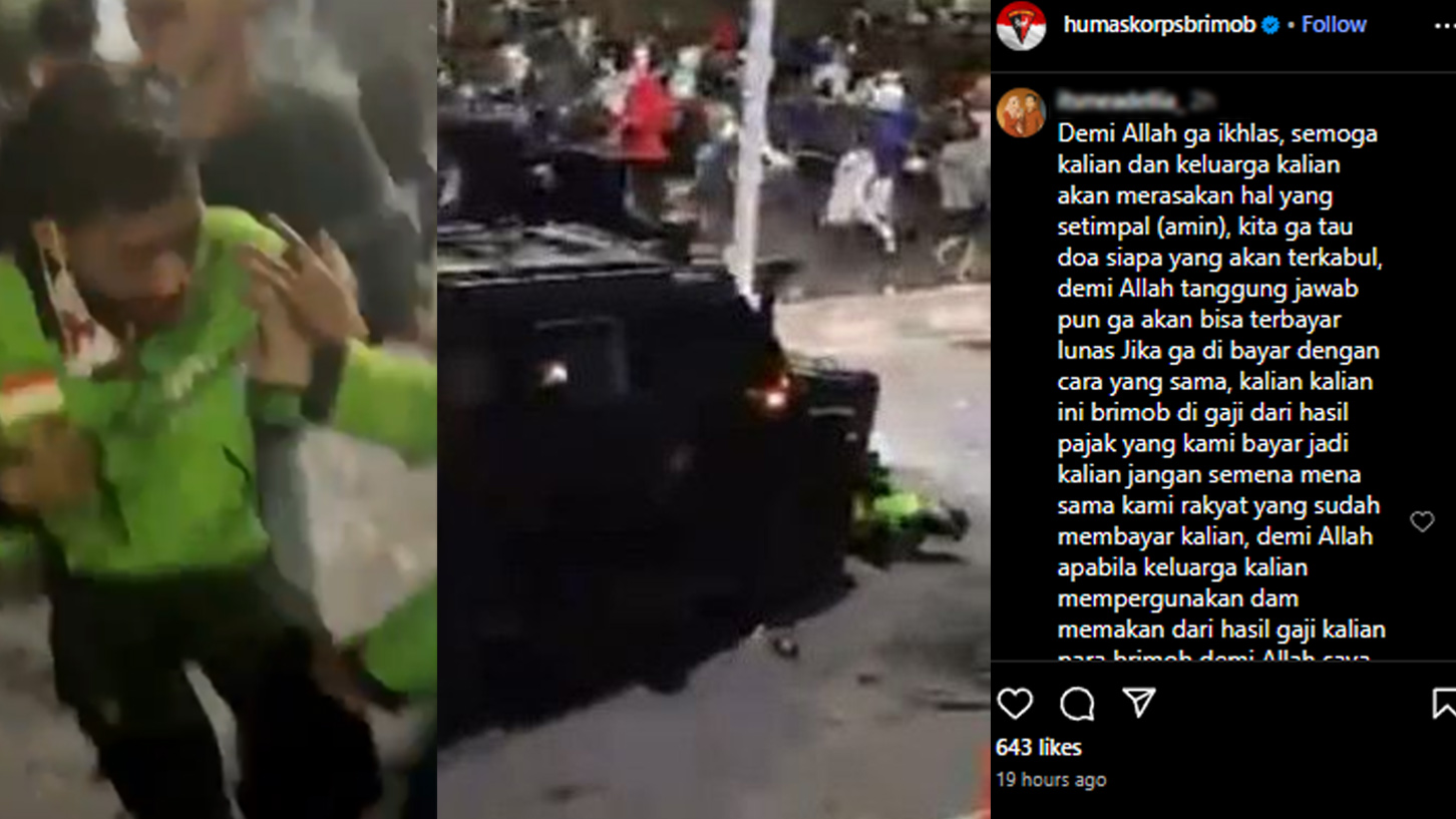 akun instagram @humasKorpsBrimob diserang oleh warganet imbas tragedi mobil rantis ditabrak.
