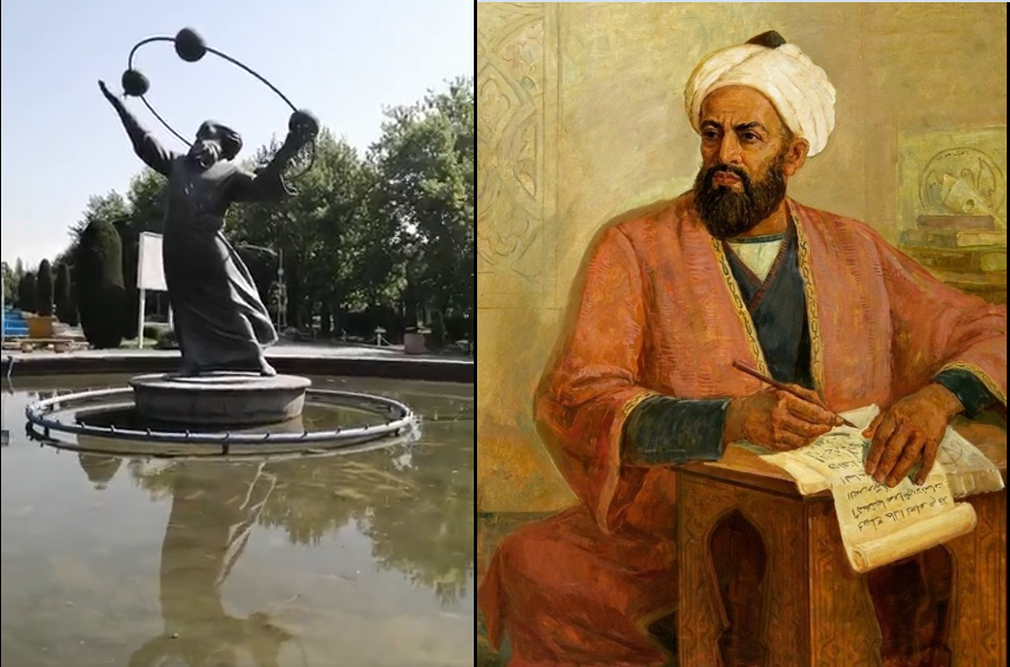 Ilustrasi dan Patung sosok Al Biruni