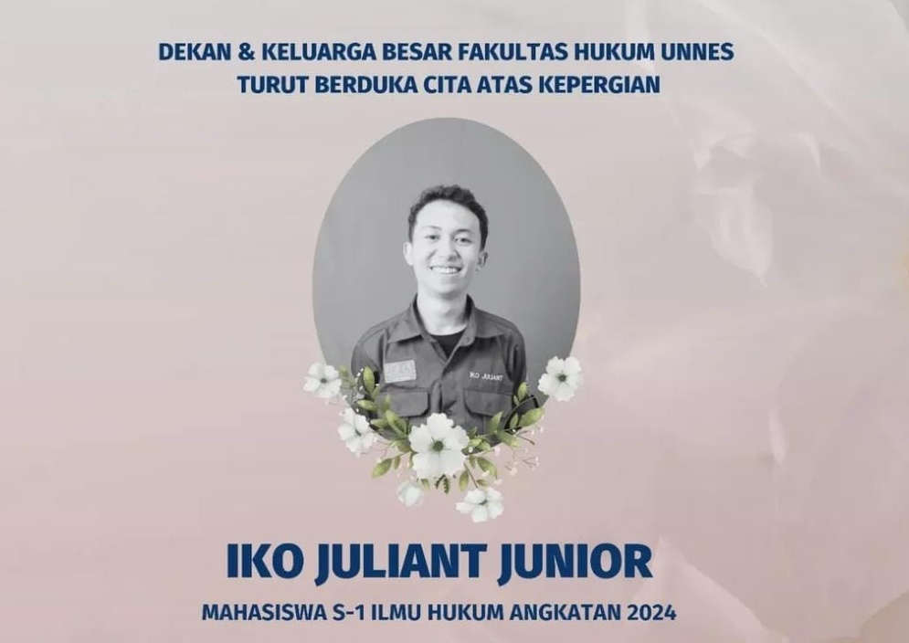 Wajah Iko Juliant Junior Mahasiswa Unnes yang meninggal