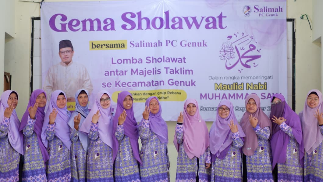 PC Salimah Kec. Genuk menggelar acara &ldquo;Gema Sholawat&rdquo; untuk memperingati Maulid Nabi Muhammad SAW 1447 H. Kegiatan yang berlangsung pada Ahad, 7 September 2025, di Balai Kelurahan Bangetayu Wetan