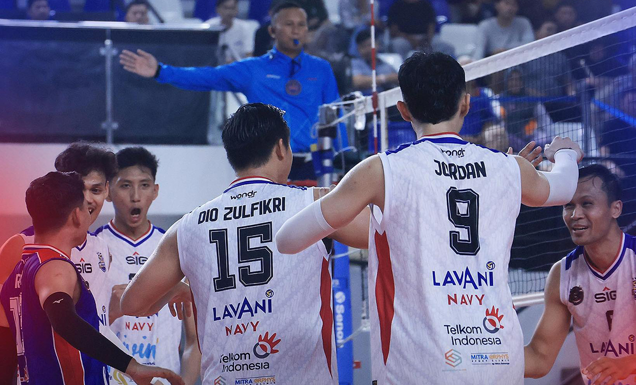 LavAni Navy mengalahkan tim Sukun Badak dengan skor 3-0 (25-19, 29-27, 25-23) pada lanjutan hari kedua Livoli Divisi Utama 2025 di GOR Nambo, Tangerang, Rabu (10/9/2025).
