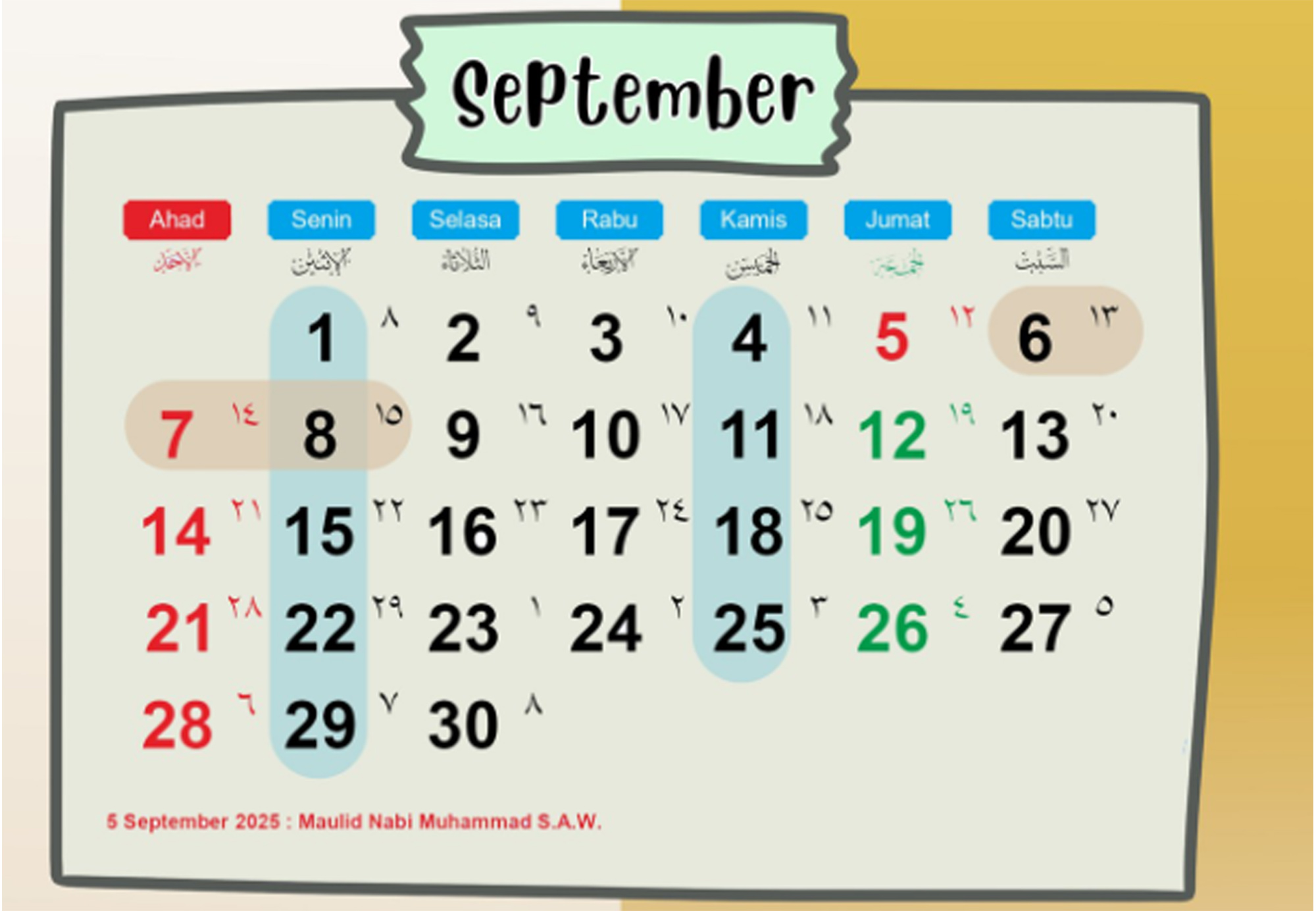 simak kalender jawa dan weton untuk yang jumat pahing