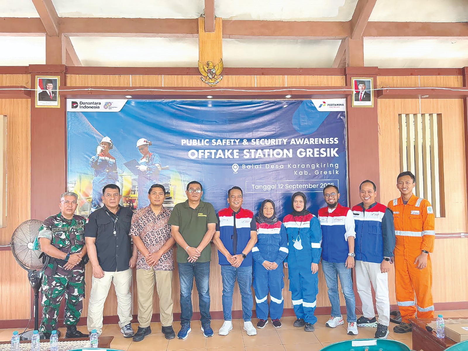 SOSIALISASI : PT Perusahaan Gas Negara Tbk. (PGN) melalui SOR III Surabaya menyelenggarakan kegiatan Public Safety and Security Awareness (PSSA) di area Offtake Station (OTS) Gresik.