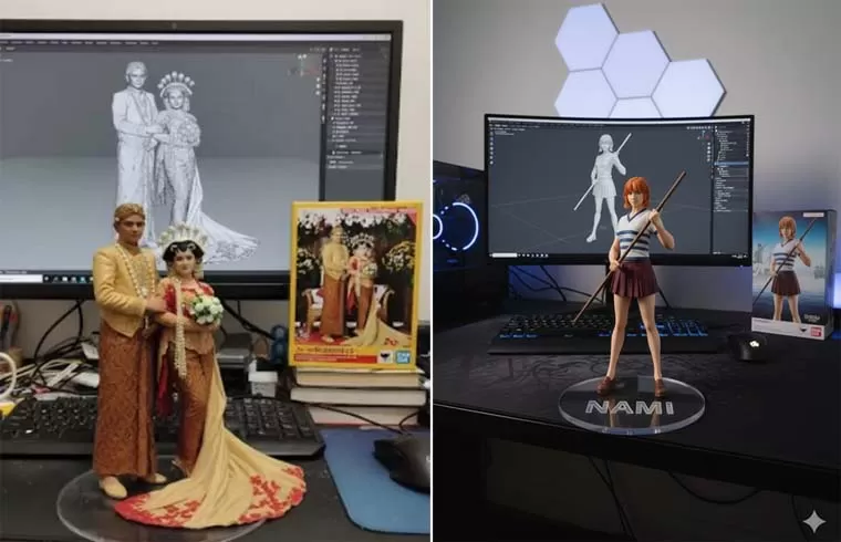 Prompt foto keluarga dan anime melalui gemini AI