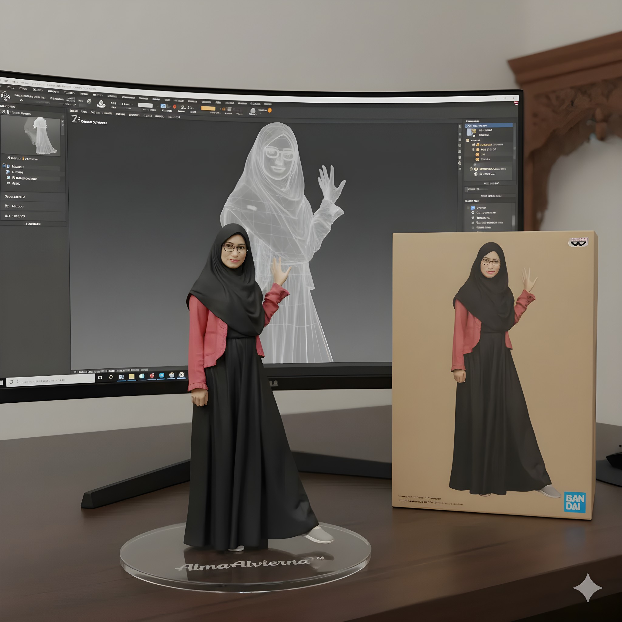 Contoh foto biasa Menjadi Model 3D Ultra-Realistic