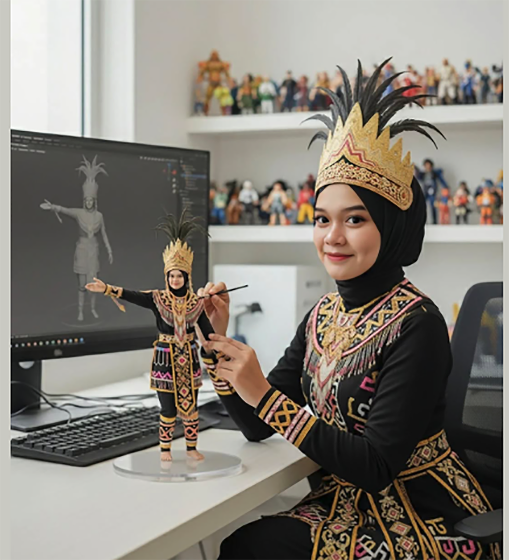 Prompt Gemini AI Cara Buat Miniatur Patung Komersial Mirip Diri Sendiri