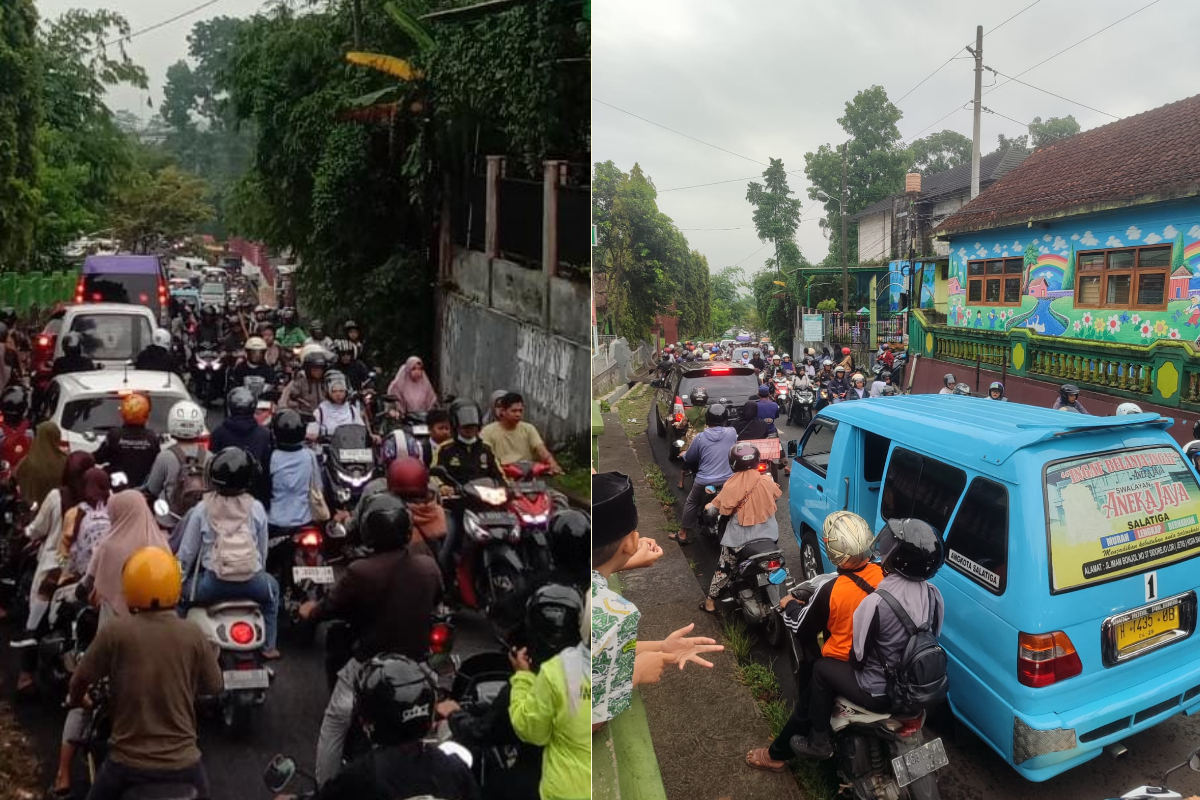 Pembangunan selalu memberikan imbas saat proses dilakukan. Salah satunya adalah pembangunan gorong gorong yang melintas jalan di Pulutan. (Dhinar Sasongko/Jawa Pos Radar Semarang)