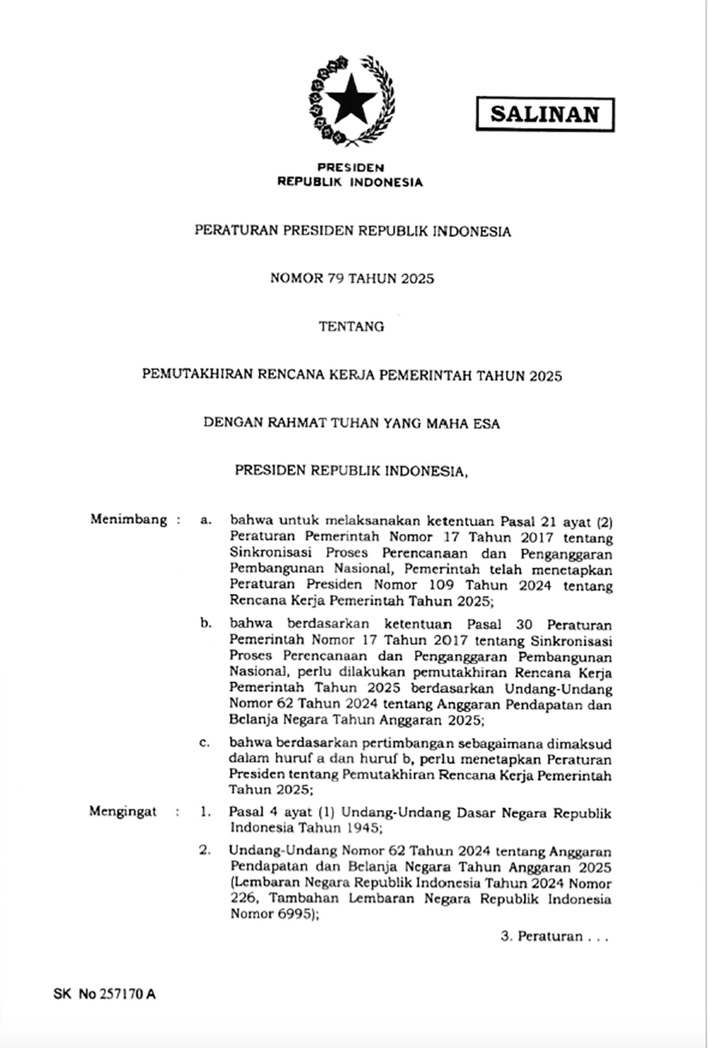 Perpres Nomor 79 Tahun 2025: Isi-isi Aturan dan Link Download PDF